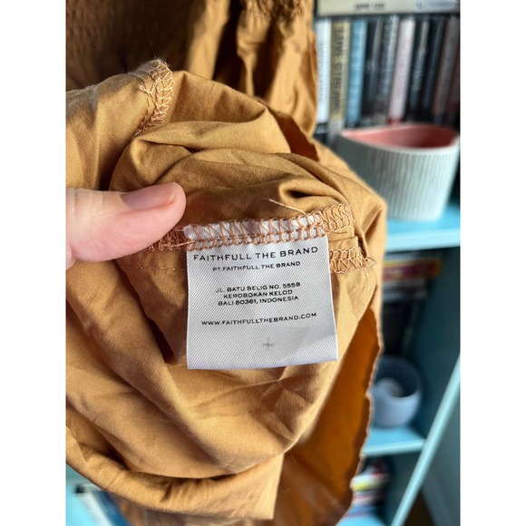 Faithfull the Brand Mariette Mini Dress in Plain Caramel - Picture 8 of 8